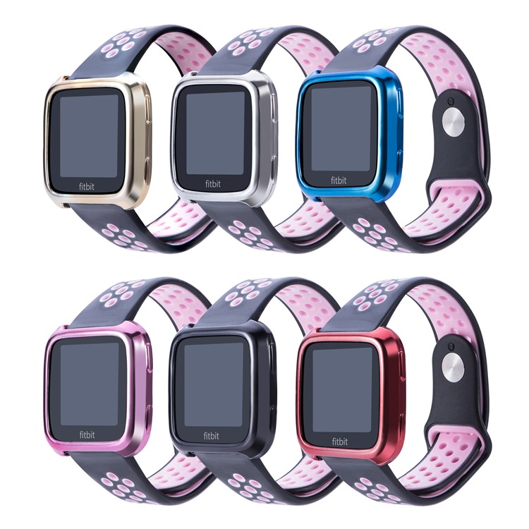 Flexible TPU Anti-aging Electroplating Watch Cover for Fitbit Versa - Black-4