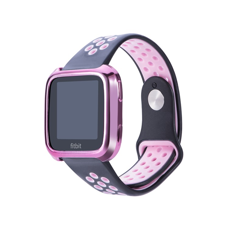 Soft TPU Anti-aging Electroplated Casing for Fitbit Versa - Pink-2