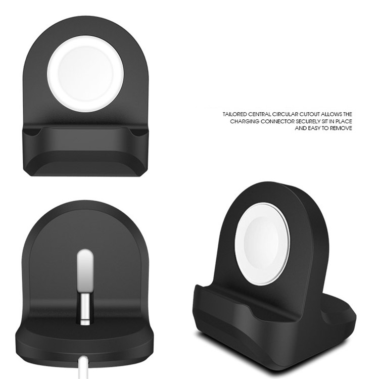 Silicone Charging Stand for Apple Watch Series 3/2/1 38mm & 42mm - Black-4