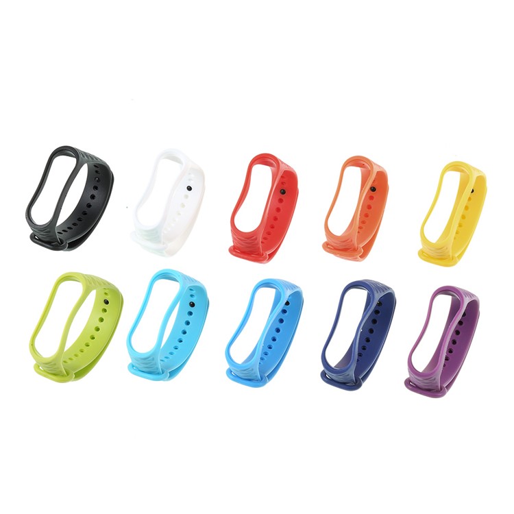 10Pcs/Set for Xiaomi Mi Band 3 Straps Replacement Rhombus Texture Soft TPU Wrist Band-1
