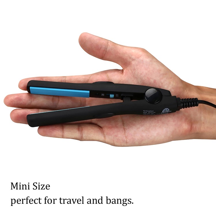 BERTA 082B Portable Electric Splint Hair Straightener with Ceramic Tourmaline Plates, 110-125V - US Plug / Black-3
