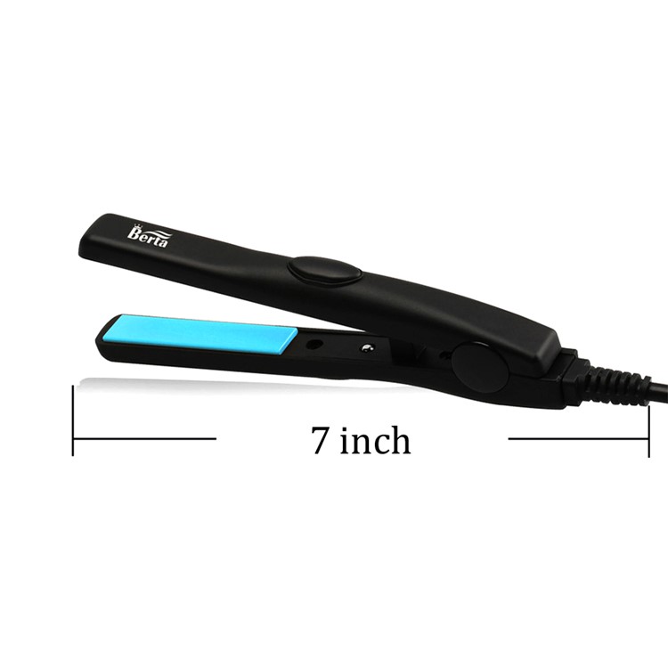 BERTA 082B Portable Electric Splint Hair Straightener with Ceramic Tourmaline Plates, 110-125V - US Plug / Black-4