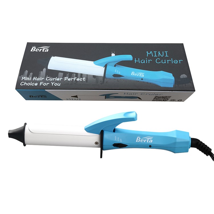 BERTA 106A 110-125V Mini Hair Curlers Hair Curling Iron Ceramic Hot Rollers - US Plug / Blue-7