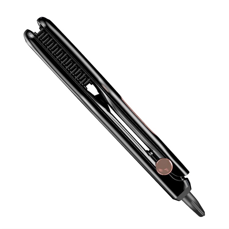 BERTA 804 110-125V Digital Display Temperature Ceramic Hair Straightener Negative Ions Flat Iron Brush with Heat Resistant Glove - US Plug / Black-5