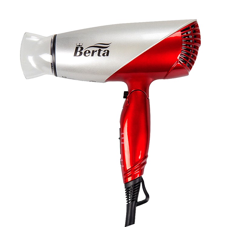 BERTA 031A 1875W Hair Dryer Salon Powerful Ceramic Ionic Hair Blower 110-125V - US Plug / Silver-3