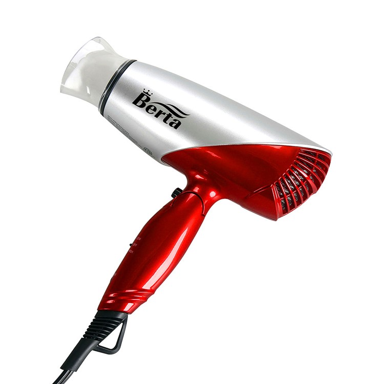 BERTA 031A 1875W Hair Dryer Salon Powerful Ceramic Ionic Hair Blower 110-125V - US Plug / Silver-4