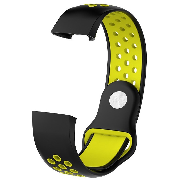 For Fitbit Charge 3 Bi-color Breathable Sports Silicone Strap, Size: S (130-180mm) - Black/Yellow-2