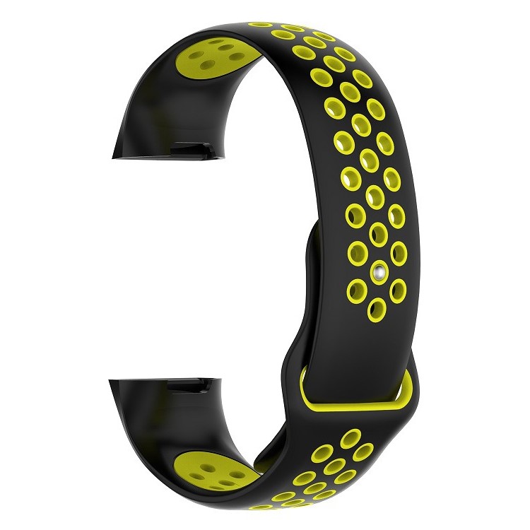 For Fitbit Charge 3 Bi-color Breathable Sports Silicone Strap, Size: S (130-180mm) - Black/Yellow-3