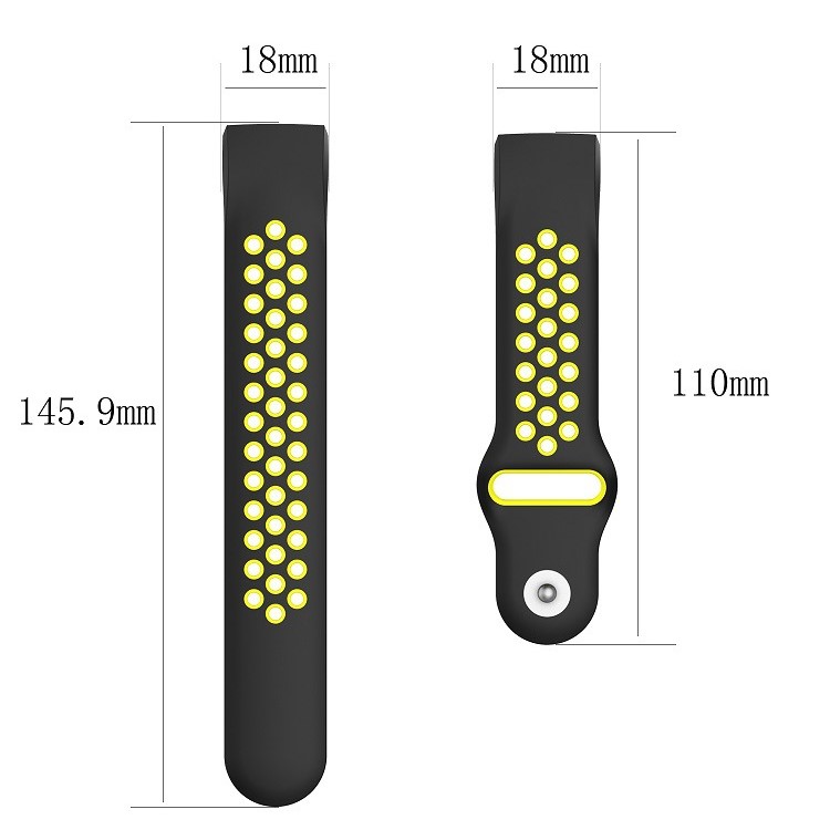 For Fitbit Charge 3 Bi-color Breathable Sports Silicone Strap, Size: S (130-180mm) - Black/Yellow-4