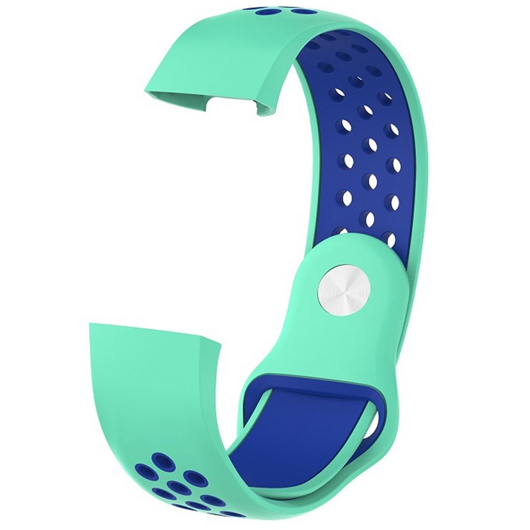 For Fitbit Charge 3 Bi-color Breathable Silicone Sports Wrist Strap, Size: S (130-180mm) - Cyan/Blue-4