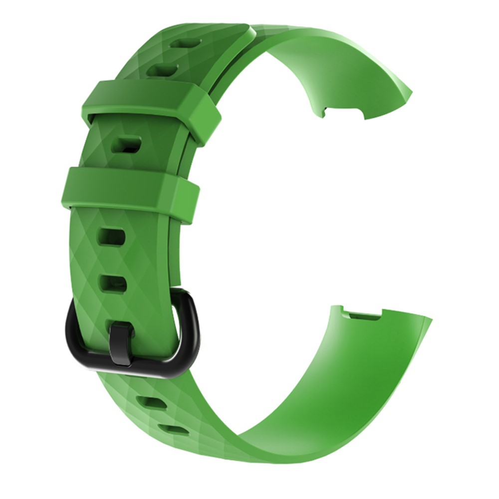 Geometric Pattern Texture Silicone Watchband Wrist Strap for Fitbit Charge 3 - Green-1