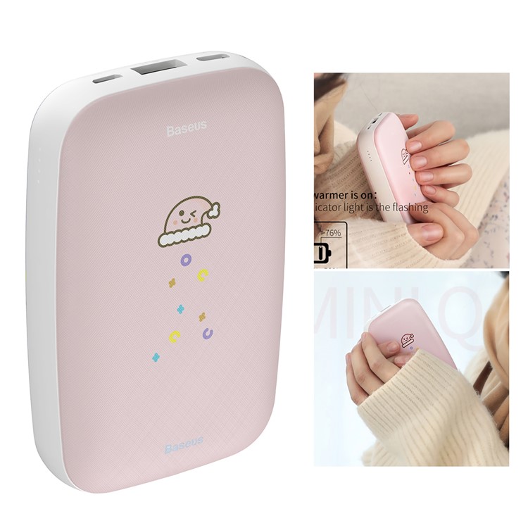 

BASEUS M25N Backup Power Bank Hand Warmer with 50cm Micro USB Cable for iPhone iPad Samsung Etc. - Pink