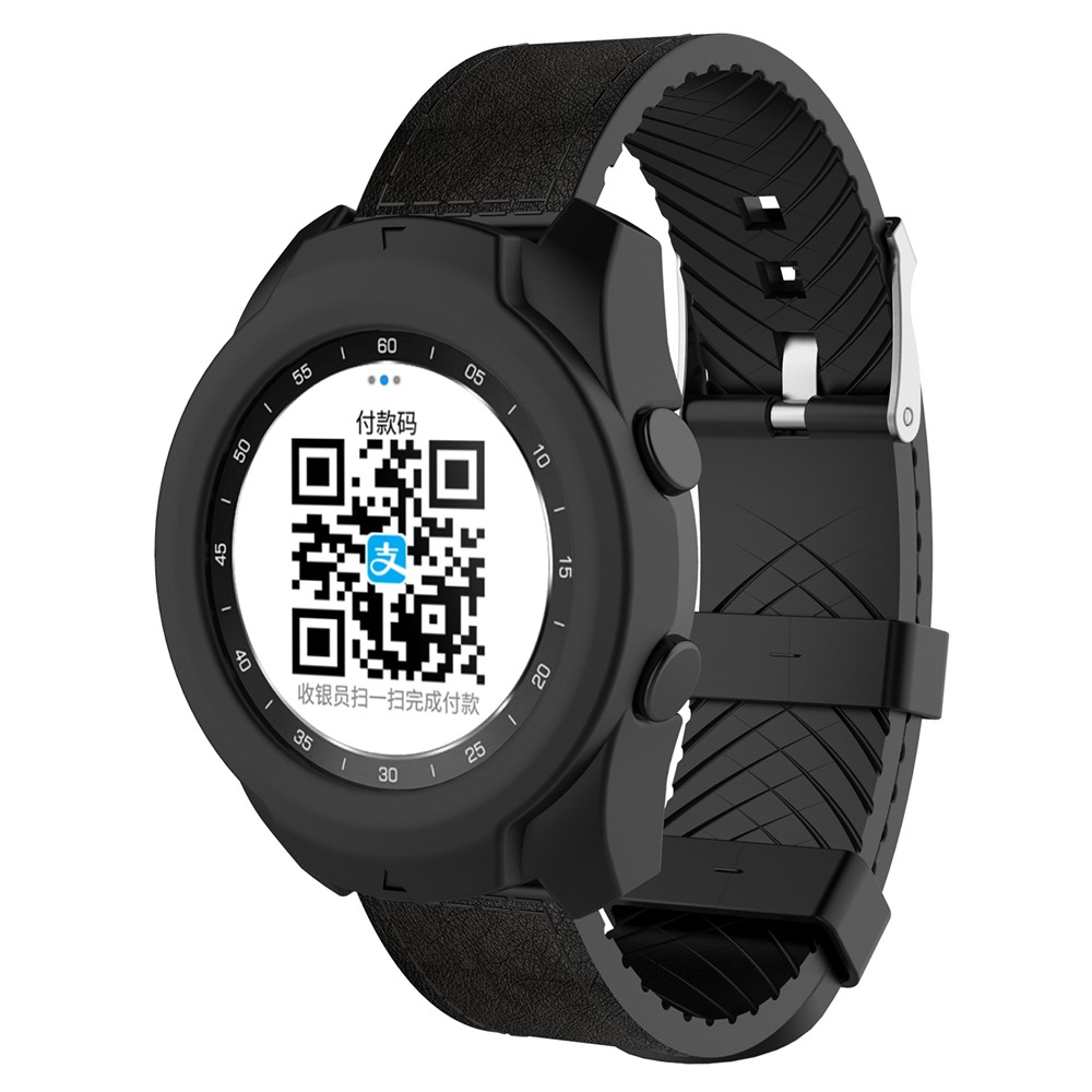 Caixa De Quadro De Silicone Macio Para Ticwatch Pro Watch - Preto-4