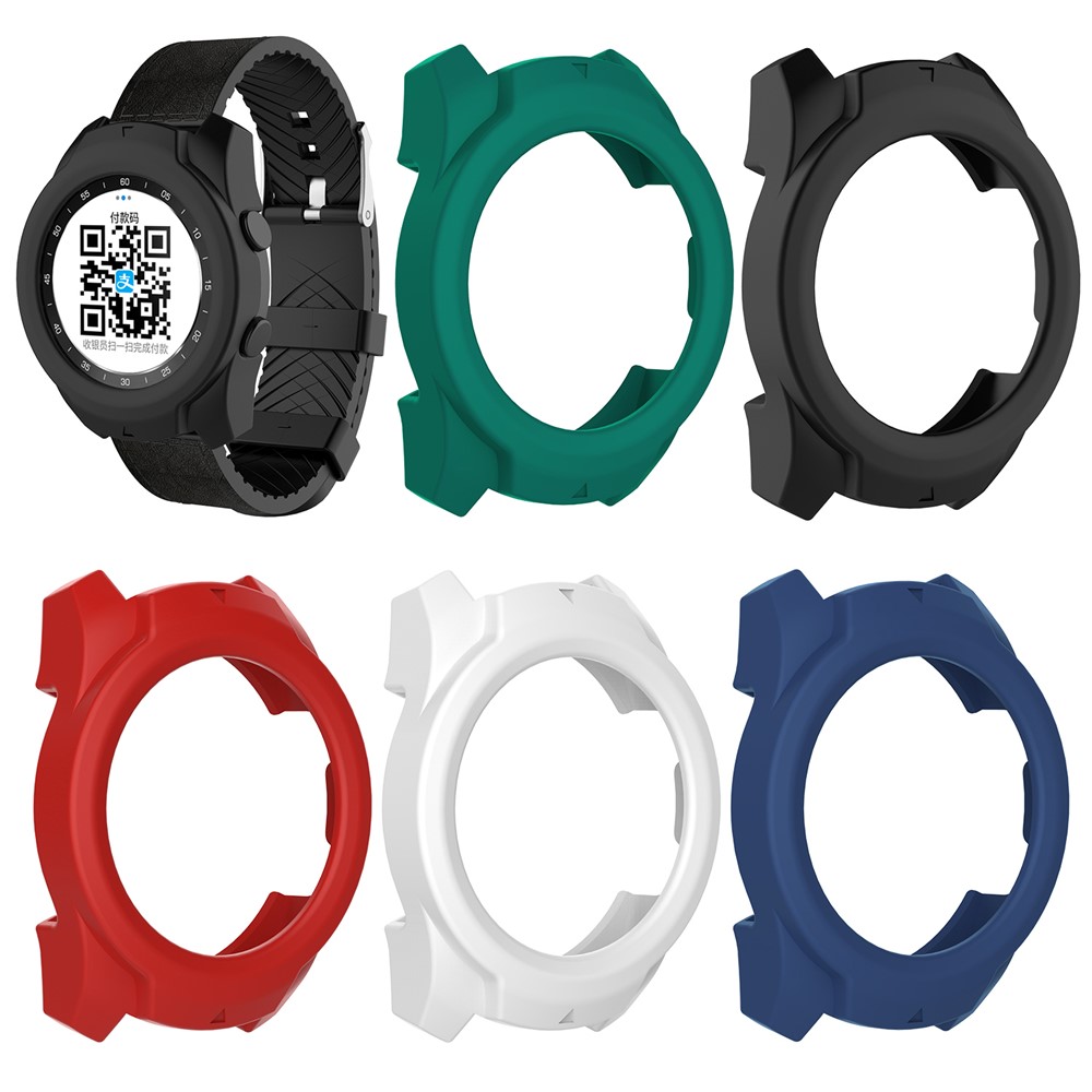 Caixa De Quadro De Silicone Macio Para Ticwatch Pro Watch - Preto-6