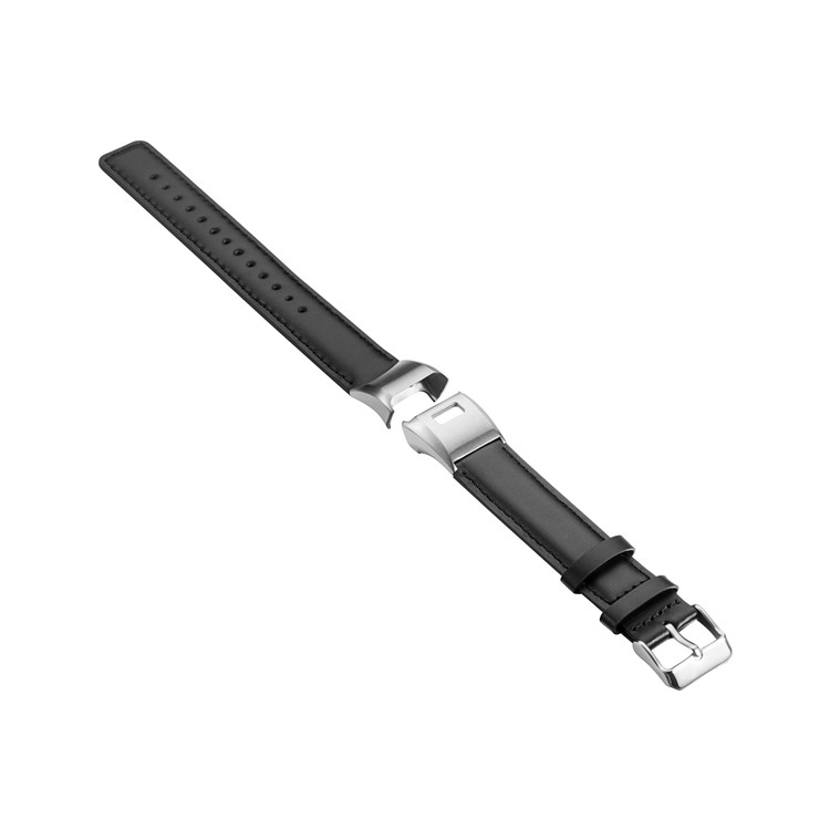 Bracelet De Montre En Cuir PU Avec Connecteur Et Outil Pour Garmin Vivosmart HR - Noir-3