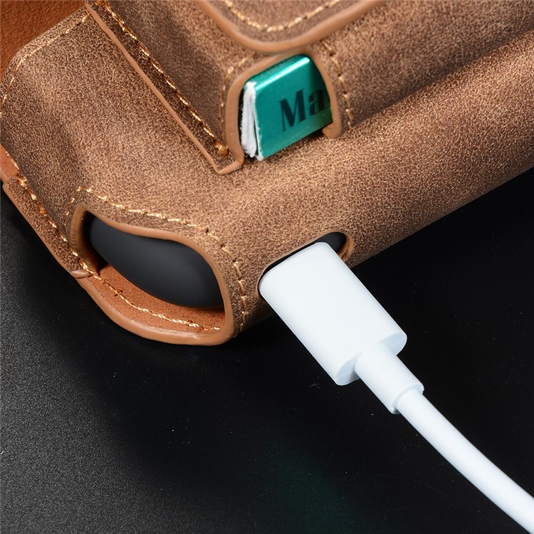 Retro Split Leather Case for IQOS 3 E-Cigarette - Brown-16