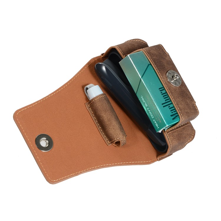 Retro Split Leather Case for IQOS 3 E-Cigarette - Brown-5