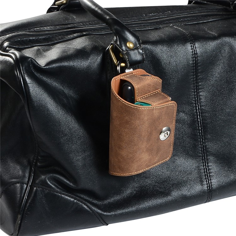 Retro Split Leather Case for IQOS 3 E-Cigarette - Brown-8