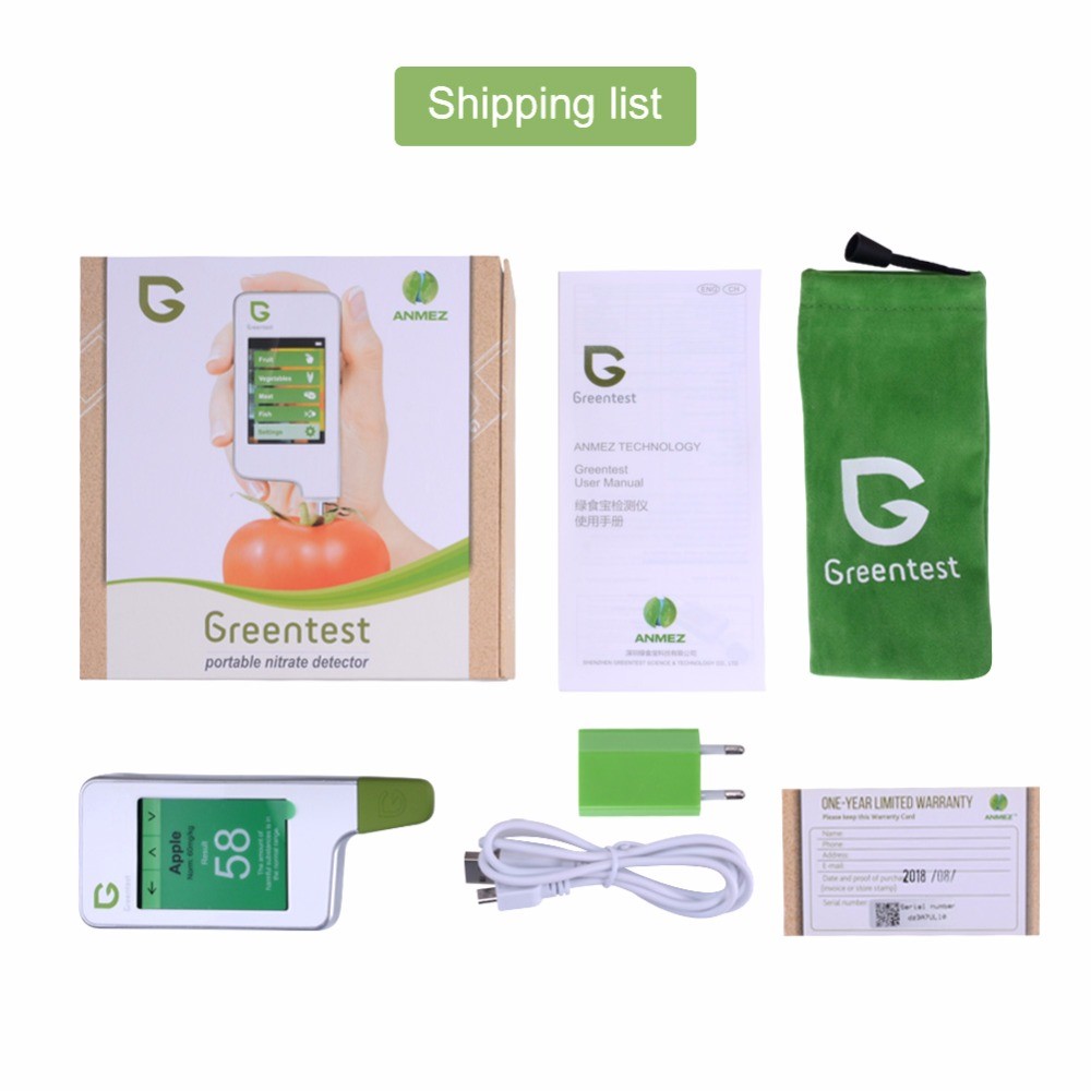 GREENTEST 2 Digital Food Nitrate Tester Fruit Vegetable Meat Nitrate Detection Safety - EU Plug-9