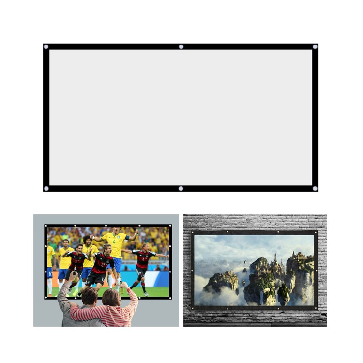 100 inch Home Movie Projector Canvas Screen Good Image Clearing Effect-1