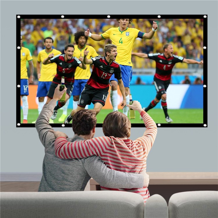 100 inch Home Movie Projector Canvas Screen Good Image Clearing Effect-2