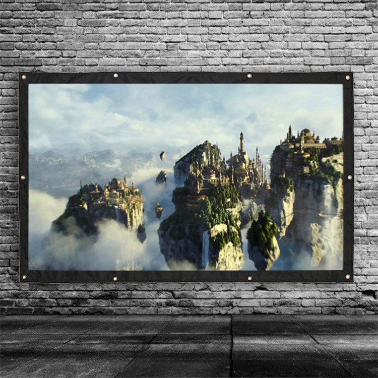 100 inch Home Movie Projector Canvas Screen Good Image Clearing Effect-4