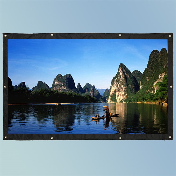 100 inch Home Movie Projector Canvas Screen Good Image Clearing Effect-5