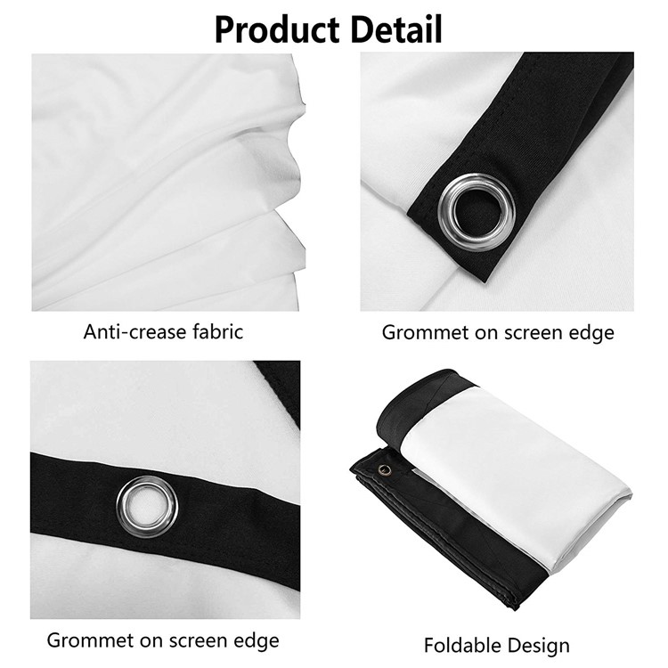 100 inch Home Movie Projector Canvas Screen Good Image Clearing Effect-8