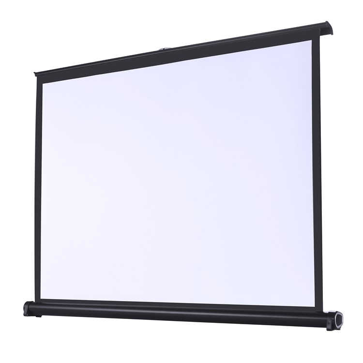 50 inch (16:9) Projector Screen Portable Floor Standing Fold Out Roll Up Mobile Movie Screen Wedding Party Office Presentation-2