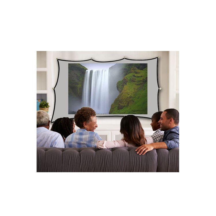 100-inch Wall Mounted Projection Screen Canvas 16:9 Elastic Projector Screen for Home Theater-2