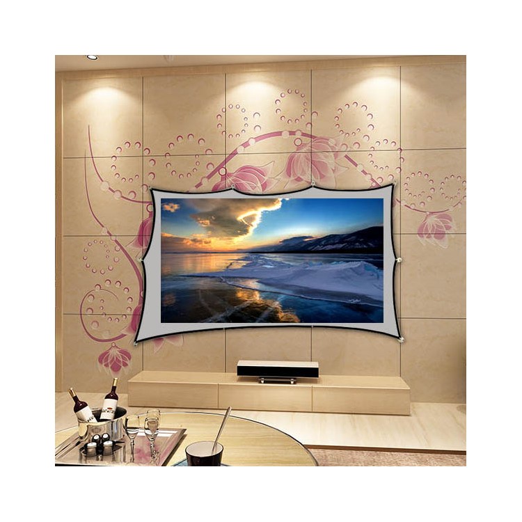 100-inch Wall Mounted Projection Screen Canvas 16:9 Elastic Projector Screen for Home Theater-3