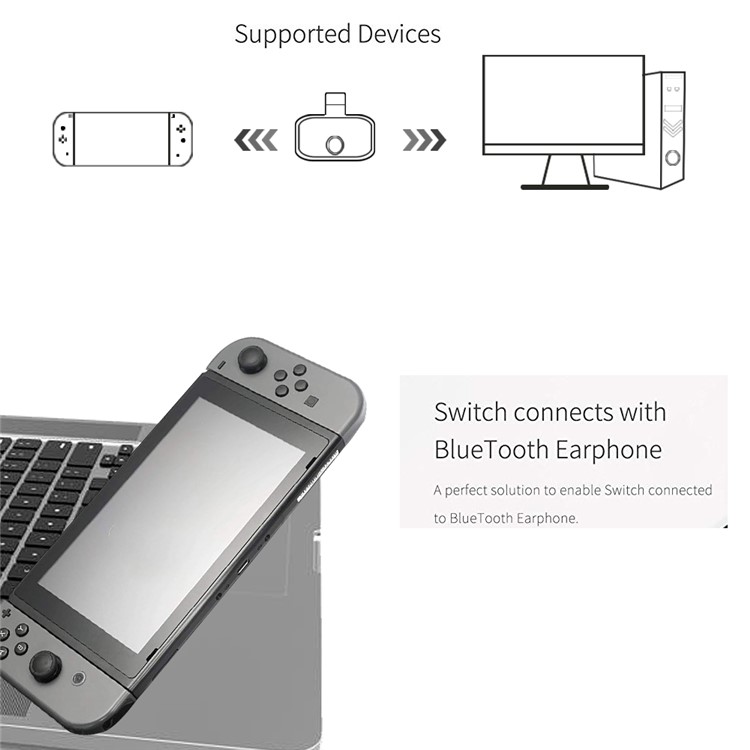 Bluetooth 5.0 Audio Adapter USB Type-C Wireless Audio Transmitter Transceiver - Black-4