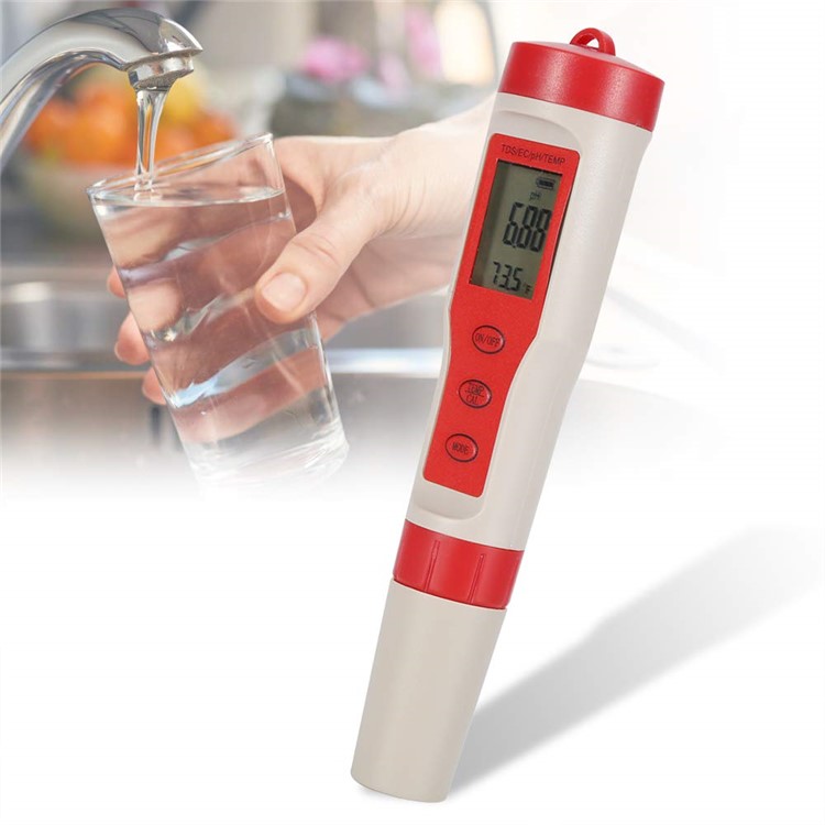 Portable PH/EC/TDS/TEMP 4 in 1 Test Pen PH Meter Water Quality Monitor Tester Detector-4