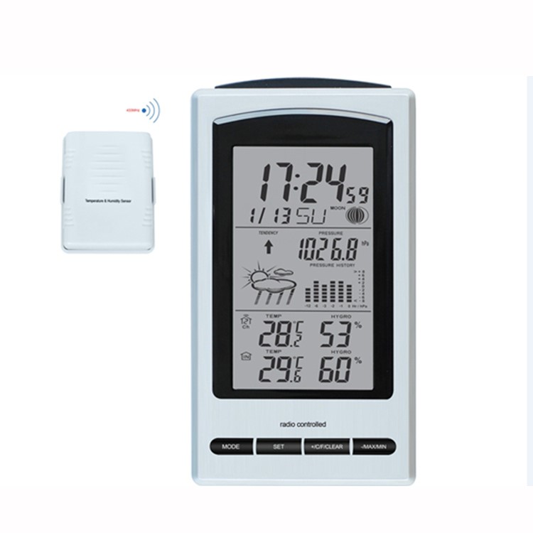 WS1066 Electronic Digital Radio Indoor Outdoor Thermometer Weather Station Forecaster-3
