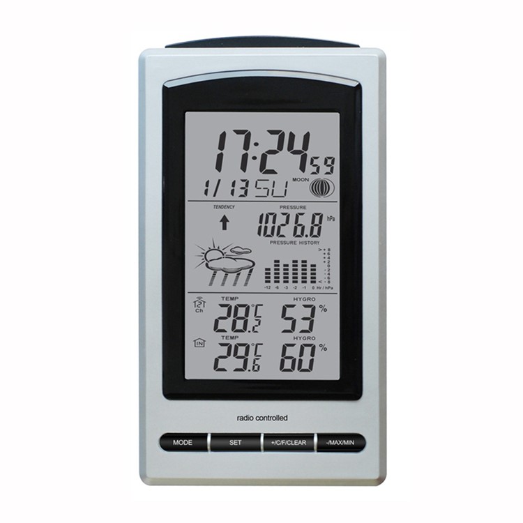 WS1066 Electronic Digital Radio Indoor Outdoor Thermometer Weather Station Forecaster-4