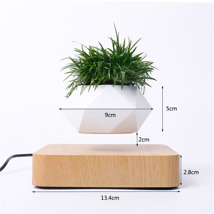 Suspension Magnétique Pot De Fleur Micro Paysage Jardinage Lévitation Air Pot De Bonsaï - Brun Clair / Prise Au-7