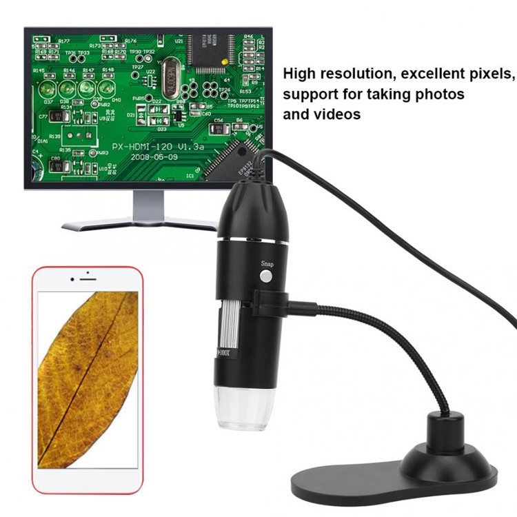 50X-1000X LED Câmera Digital Endoscópio USB Stereo Eletrônico Pinças Microscópio Lupa-3