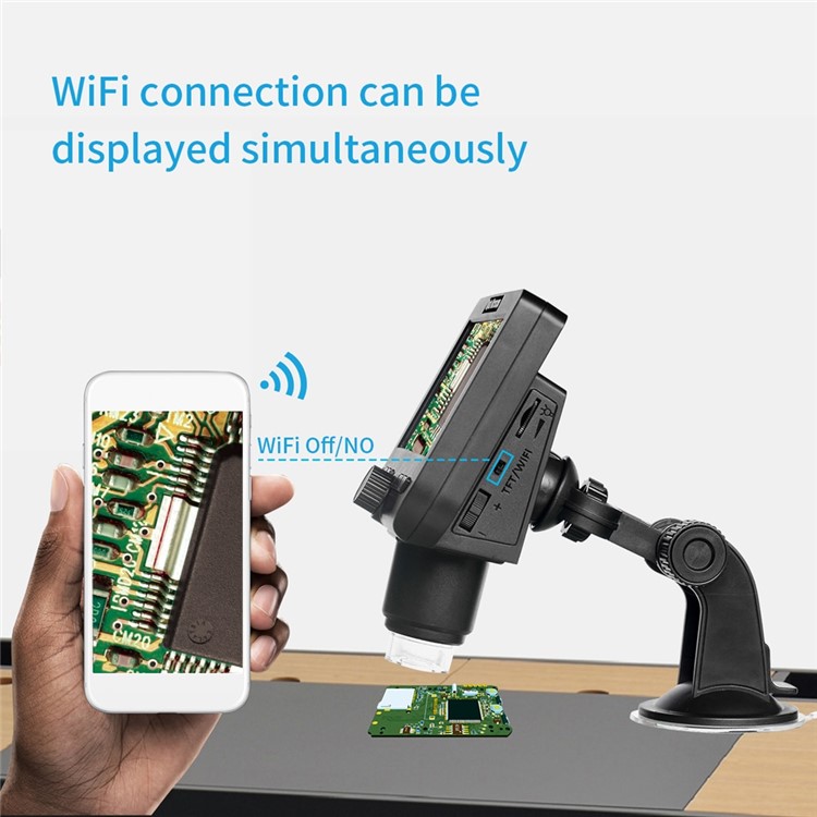 Inskam317 2.0MP Wifi Wireless 4.3-inch with 8 LED Lights Suction Cup Bracket Display Microscope-7