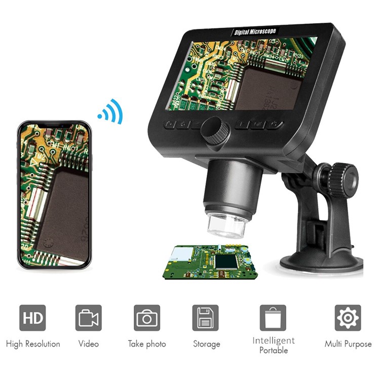 Inskam317 2.0MP Wifi Wireless 4.3-inch with 8 LED Lights Suction Cup Bracket Display Microscope-8