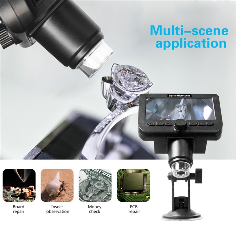 Inskam317 2.0MP Wifi Wireless 4.3-inch with 8 LED Lights Suction Cup Bracket Display Microscope-9