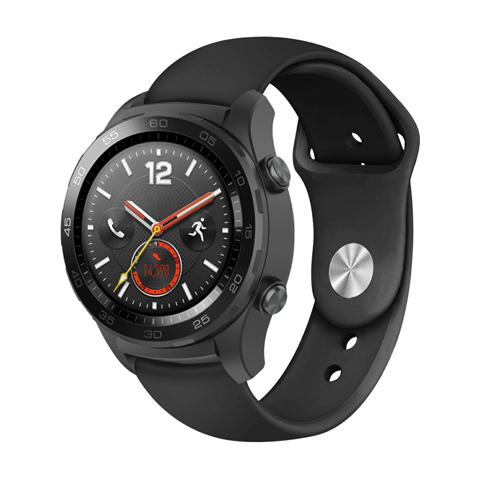 20mm Elegant Silicone Strap with Breathable Buckle for Huawei Watch GT 42mm - Black-3