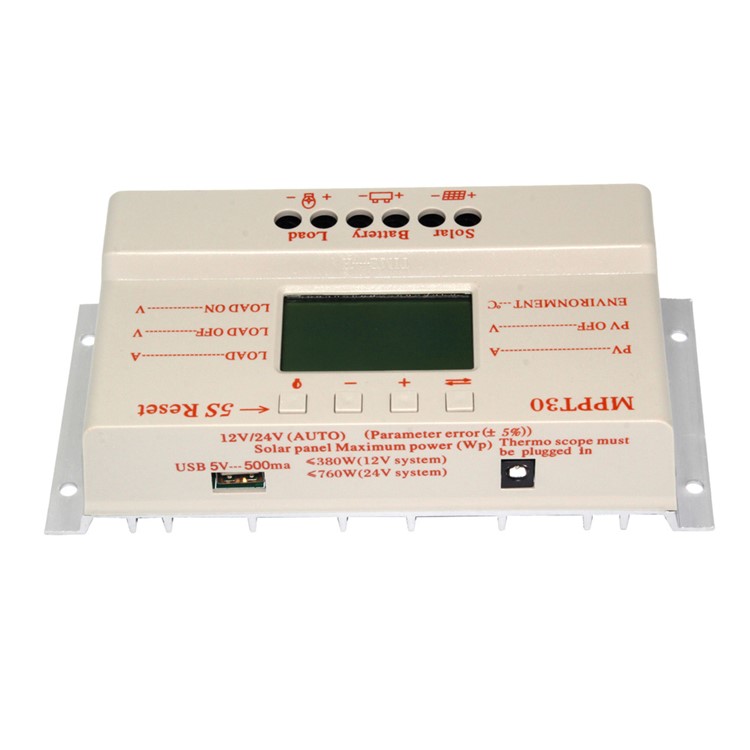 MPPT 30A 12V/24V Solar Battery Voltage Stablizer Controller with LCD-3