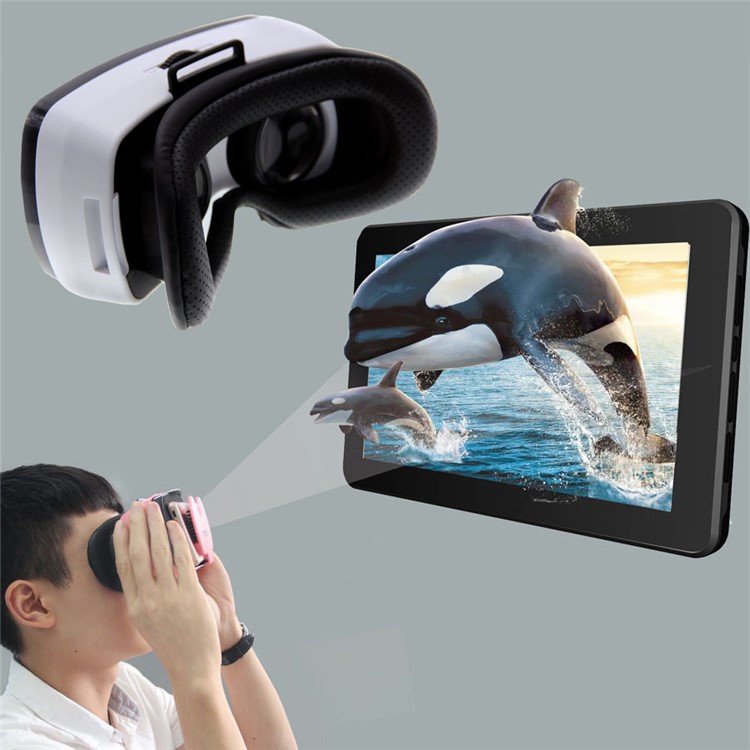 VRHEIMAO Mini 3D Virtual Reality VR Glasses Box Headset - White-1