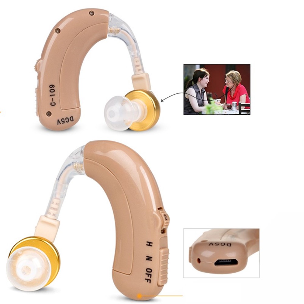 AXON C-109 Mini Rechargeable BTE Hearing Aid Voice Amplifier Volume Control - EU Plug-8