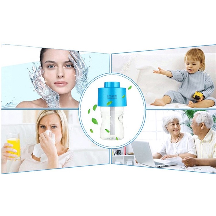 Mini Water Bottle Cap Humidifier DC 5V USB Air Purifier - White-7