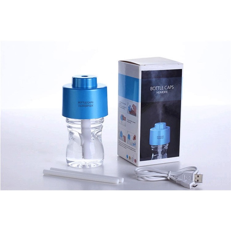 Mini USB Water Bottle Cap Humidifier Air Purifier Mist Maker - Pink-12