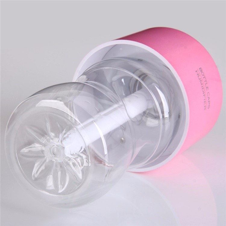 Mini USB Water Bottle Cap Humidifier Air Purifier Mist Maker - Pink-5