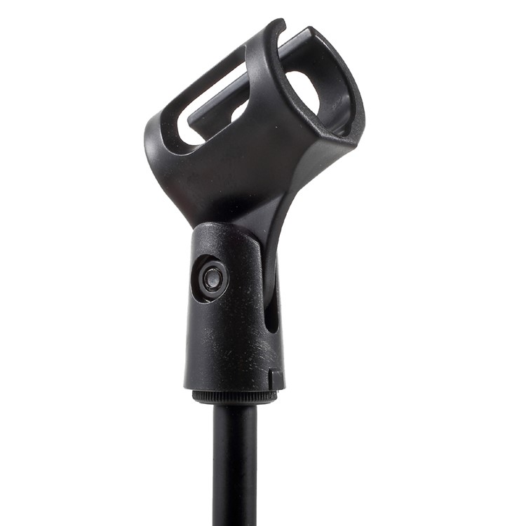Height Adjustable Desk Microphone Stand Plastic Base with Mic Clip - Black-5