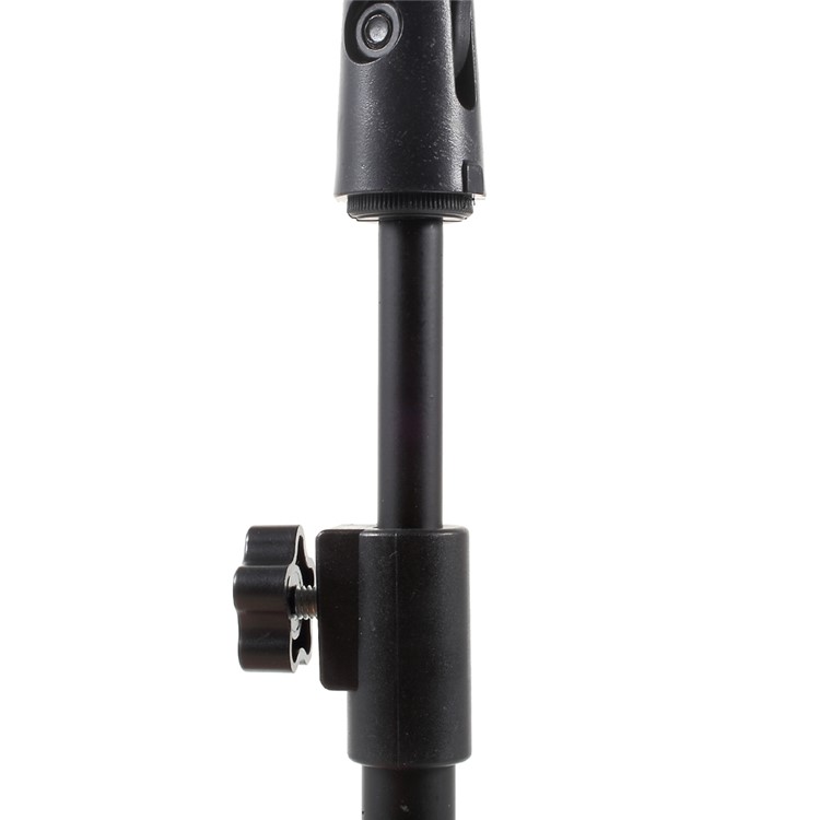 Height Adjustable Desk Microphone Stand Plastic Base with Mic Clip - Black-6
