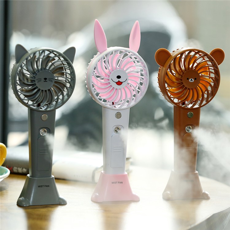 Portable Handheld Mini Beauty Replenishment Fan Cooling Fan with Water Spray - Bear-10